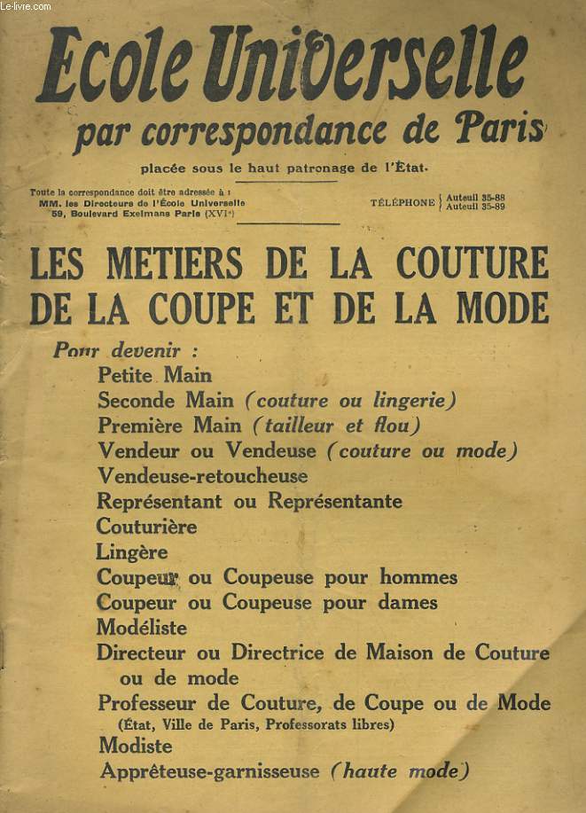 ECOLE UNIVERSELLE PAR CORRESPONDANCE DE PARIS