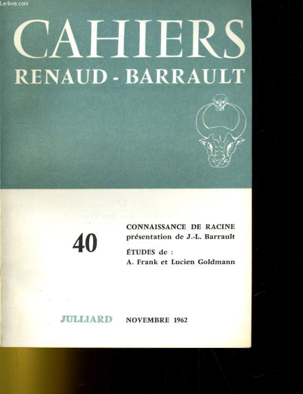 CAHIERS RENAUD - BARRAULT N40