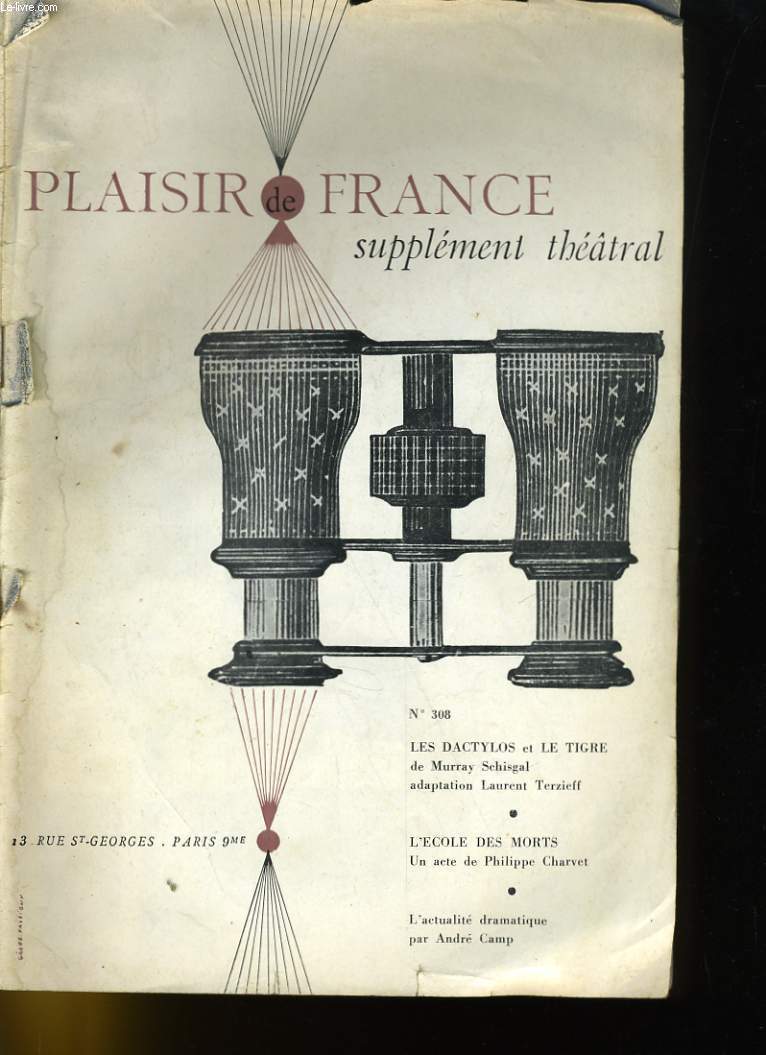 PLAISIR DE FRANCE SUPPLEMENT THEATRAL N308