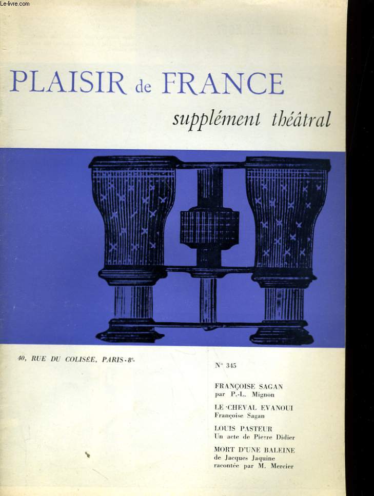 PLAISIR DE FRANCE SUPPLEMENT THEATRAL N345