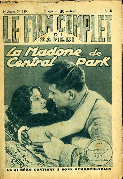 LE FILM COMPLET DU SAMEDI N° 780 - 9EME ANNEE - LA MADONE DE CENTRAL PARK