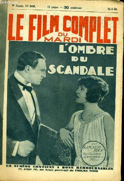 LE FILM COMPLET DU MARDI N 909 - 9EME ANNEE - L'OMBRE DU SCANDALE