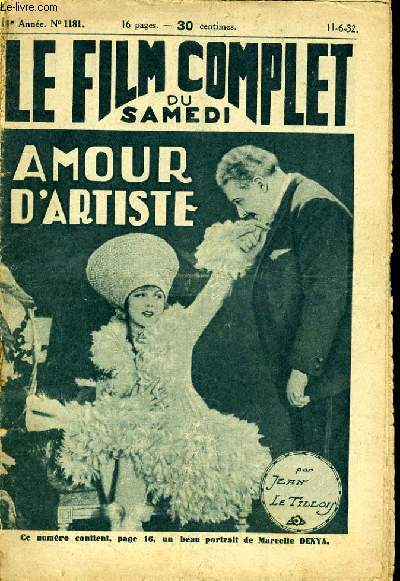 LE FILM COMPLET DU SAMEDI N 1181 - 11E ANNEE - AMOUR D'ARTISTE