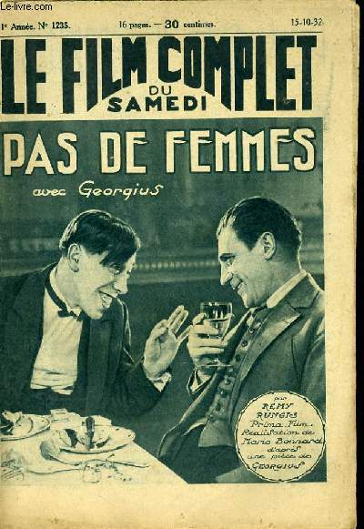 LE FILM COMPLET DU SAMEDI N 1235 - 11E ANNEE - PAS DE FEMMES