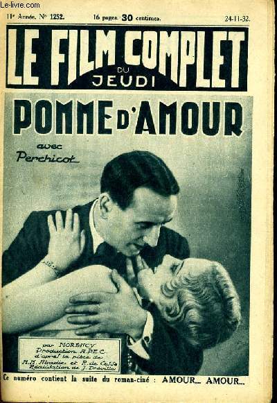 LE FILM COMPLET DU JEUDI N 1252 - 11E ANNEE - POMME D'AMOUR