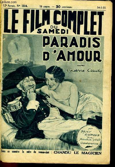 LE FILM COMPLET DU SAMEDI N° 1274 - 12E ANNEE - PARADIS D'AMOUR