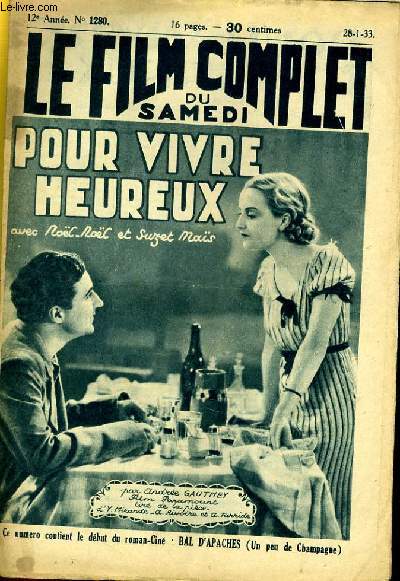 LE FILM COMPLET DU SAMEDI N 1280 - 12E ANNEE - POUR VIVRE HEUREUX