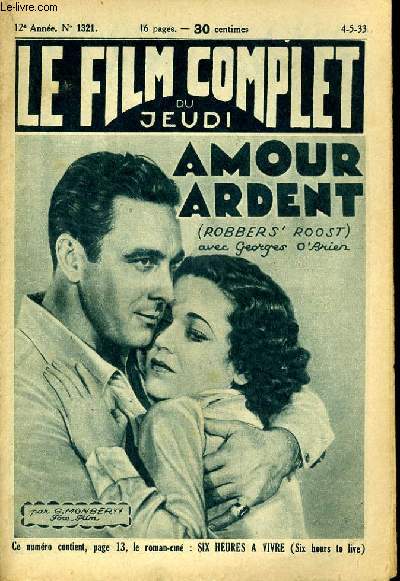 LE FILM COMPLET DU JEUDI N 1321 - 12E ANNEE - AMOUR ARDENT