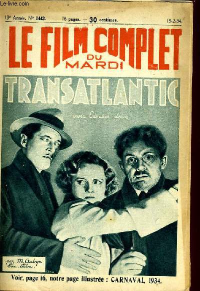 LE FILM COMPLET DU MARDI N° 1443 - 13E ANNEE - TRANSATLANTIC