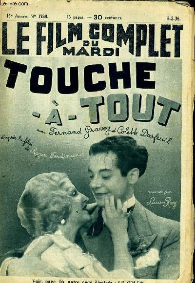 LE FILM COMPLET DU MARDI N 1758 - 15E ANNEE - TOUCHE-A-TOUT