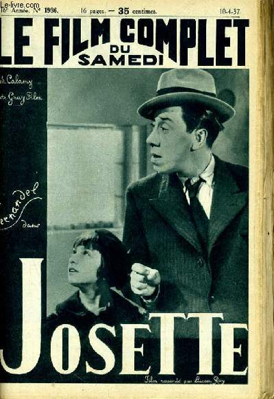 LE FILM COMPLET DU SAMEDI N 1936 - 16E ANNEE - JOSETTE