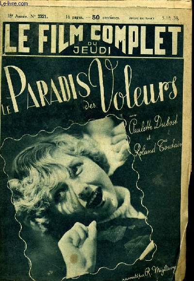 LE FILM COMPLET DU JEUDI N 2321 - 18E ANNEE - LE PARADIS DES VOLEURS