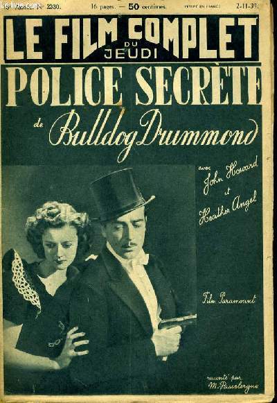 LE FILM COMPLET DU JEUDI N 2330 - 18E ANNEE - POLICE SECRETE DE BULLDOG DRUMMOND