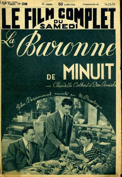 LE FILM COMPLET DU SAMEDI N 2349 - 18E ANNEE - LA BARONNE DE MINUIT