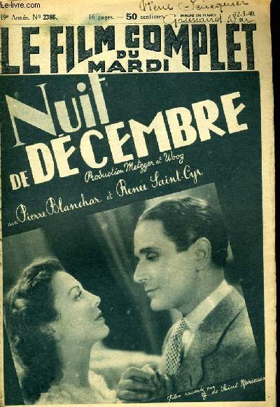 LE FILM COMPLET DU MARDI N 2386 - 19E ANNEE - NUIT DE DECEMBRE