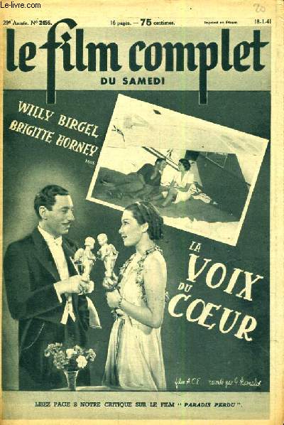 LE FILM COMPLET DU SAMEDI N 2456. LA VOIX DU COEUR avec WILLY BIRGEL et BRIGITTE HORNEY