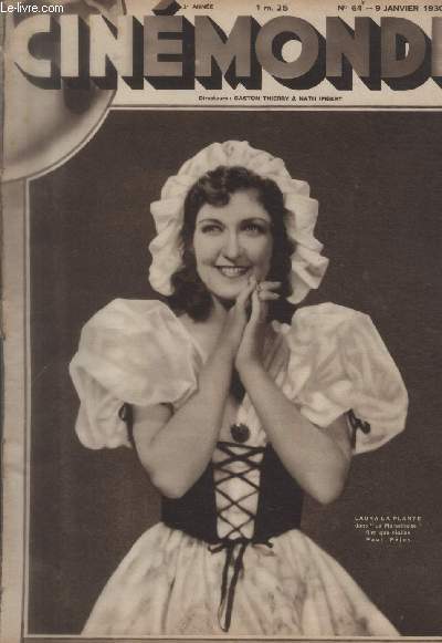 CINEMONDE - 2e ANNEE - N 64 - 9 janvier 1930. Sur Broadway - Trilby Clark - La ligne gnrale du cinma russe - Fritz Kortner - etc.
