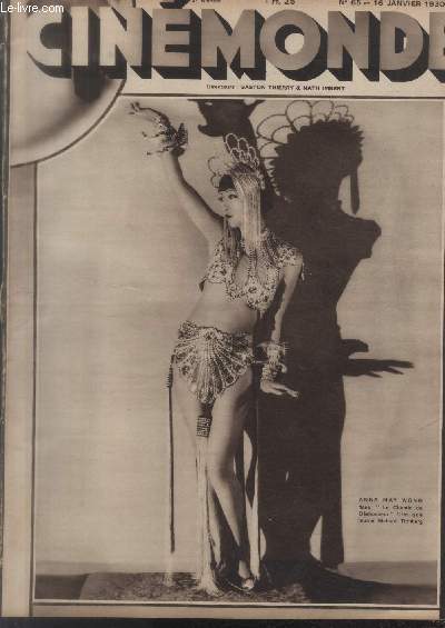 CINEMONDE - 2e ANNEE - N 65 - 16 janvier 1930. Victor Sjostrm - Nouvelles de Londres chez Anna May Wong - Myrna Loy - Le mystre de la villa rose - etc.