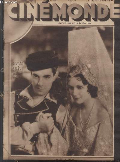 CINEMONDE - 2e ANNEE - N 83 - 22 mai 1930. Victor Boucher - Janet Gaynor - Le spectre vert - etc.