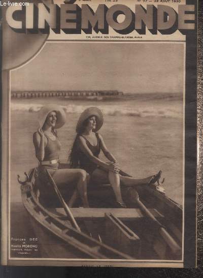CINEMONDE - 2e ANNEE - N 97 - 28 aot 1930. Maurice Chevalier est arriv - Douglas et Mary - The yellow mask - Voyage au Cameroun - etc.