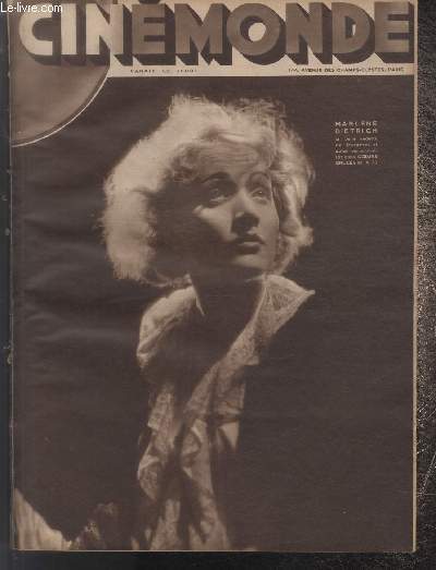 CINEMONDE - 4e ANNEE - N 140 - 25 juin 1931. Helne Robert - Marlne Dietrich - Severa - De la violettera  Charlie Chaplin - etc.