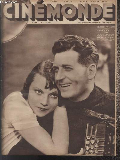 CINEMONDE - 4e ANNEE - N 141 - 2 juillet 1931. Meg Lemonnier - Gaby Morlay - etc.