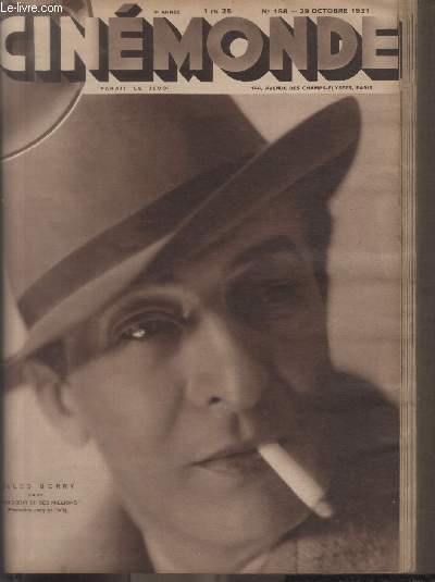 CINEMONDE - 4e ANNEE - N 158 - 29 octobre 1931.Mon roman 