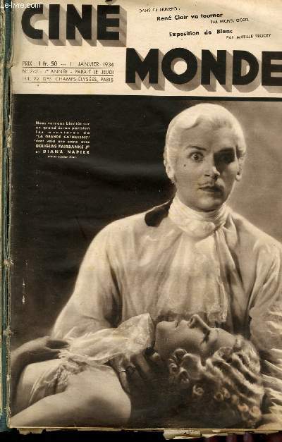 CINEMONDE - 7e ANNEE - N 273 - RENE CLAIR VA TOURNER - EXPOSITION DE BLANC - 