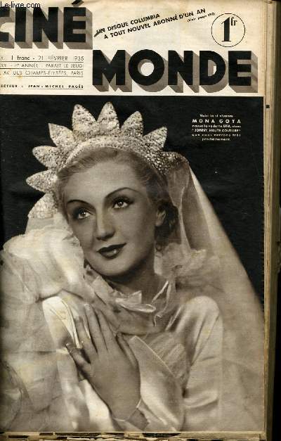 CINEMONDE - 8e ANNEE - N 331 - RAIMU - JARMILA BERANKOVA t VASA IALOVEC - MARGARET SULLAVAN et WILLIAM WYLER - ES FILMS DE 