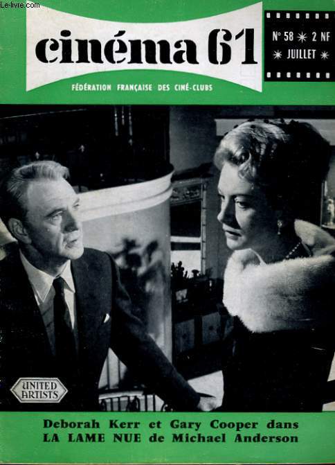 CINEMA 61 N 58 - DEBORAH KERR ET GARY COOPER DANS LA LAME NUE DE MICHEAEL ANDERSON