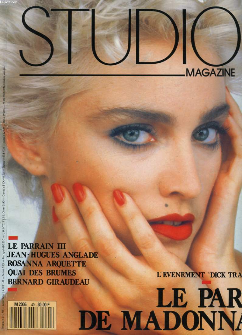 STUDIO MAGAZINE N 40 - LA PARI DE MADONA - LE PARRAIN II - JEAN-HUGUES ANGLADE - ROSANNA ARQUETTE - QUAI DES BRUMES - BERNARD GIRAUDEAU...