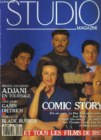 STUDIO MAGAZINE N 70 - PHOTOS EXCLUSIVES: ADJANI EN TOURNAGE - GABIN DIETRICH - COMIC STORY (LES VISITEURS) ET TOUS LES FILMS DE 1993...