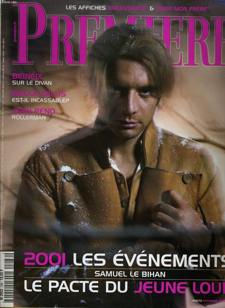 PREMIERE N 286 - 2001 LES EVENEMENTS - SAMUEL LE BIHAN - LE PACTE DU JEUNE LOUP