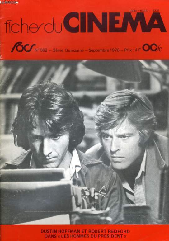 FICHES DE CINEMA N 562 - DUSTIN HOFFMAN et ROBERT REDFORD dans 