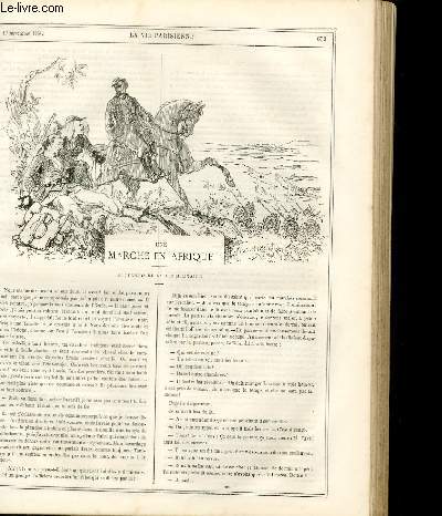 LA VIE PARISIENNE 2e anne - N 47 - UNE MARCHE EN AFRIQUE, souvenirs de la vie militaire - UNE VERTU SINGULIERE par EMILE L. - EN TEMPS DE CHASSE - UN RENDEZ-VOUS, COSTUMES DE CHASSEURS