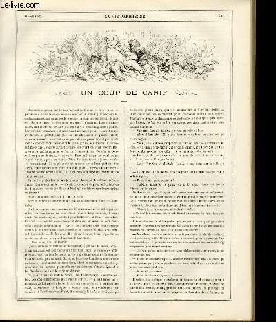 LA VIE PARISIENNE 3e anne - N 17 - UN COUP DE CANIF, GUSTAVE Z. - ETUDES DE VOITURES (deuxieme serie) - QUATRE HEURES DE HASCHICH, J. C. - CROQUIS MILITAIRE, X.
