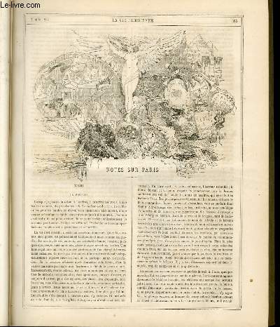 LA VIE PARISIENNE 3e anne - N 27 - NOTES SUR PARIS, XXIII: LA SOCIETE, FREDERIC-THOMAS GRAINDORGE - MON NOUVEL AMI, GUSTAVE Z. - FAUSSES AMOURS, nouvelle, EMILE L. - QUELQUES CROQUIS SUR LA TROUPE ESPAGNOLE DES VARIETES...