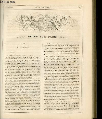 LA VIE PARISIENNE 3e anne - N 29 - NOTES SUR PARIS, XXIV: M. GRAINDORGE, BARNABE X. - LE PARADIS PERDU AU THEATRE DE LA GAITE - AU VILLAGE, GUSTAVE Z. - FAUSSES AMOURS, EMILE L. - CROQUIS MILITAIRES, LE SERGENT DE PLANTON, EDOUARD S.