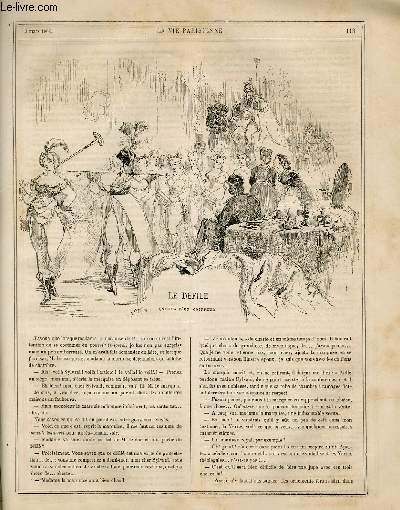 LA VIE PARISIENNE 4e anne - N 9 - E DEFILE (notes d'un coiffeur), SYLVAIN, artiste coiffeur - LE SENTIMENT A L'EPREUVE, GUSTAVE Z. - CROQUIS DE CHASSE - LE DERNIER BAL DE L'OPERA - EXERCICES DU CORPS, CAUSERIE SUR L'ESCRIME ANCIENNE (2), G.