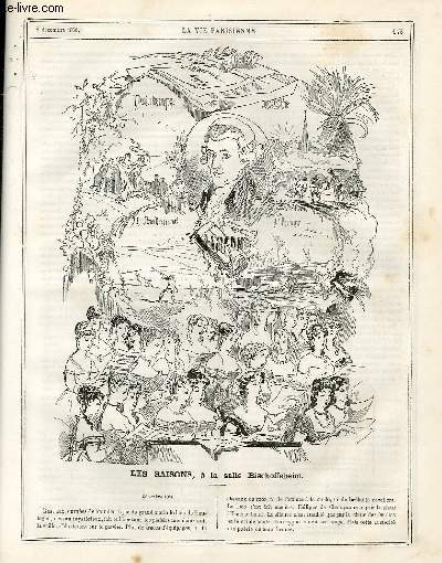LA VIE PARISIENNE 4e anne - N 49 - LES SAISONS, A LA SALLE BISCHOFFSHEIM - LE FILMS AUX FRANCAIS ET LES CHEVALIERS DE LA TABLE RONDE AUX BOUFFES - ALBUM DE MARCELIN: AU BAL & A L'OPERA, DESSIN EXTRAITS DE L'ALBUM DE MARCELIN...