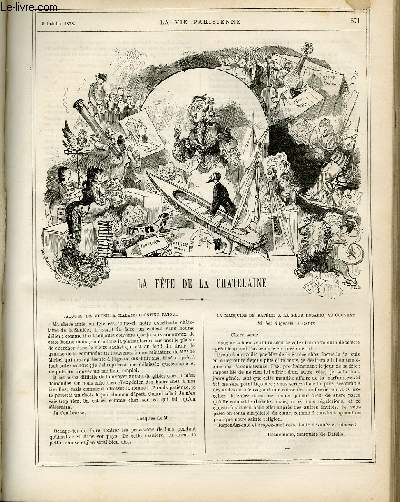 LA VIE PARISIENNE 16e anne - N 40 - LA FETE DE LA CHATELAINE de C. DE NOIRMES - GRANDES MANOEUVRES de RICHARD O'MONROY - GRANDS ET PETITS CHAPEAUX DU JOUR, II.  l'exposition anglaise.