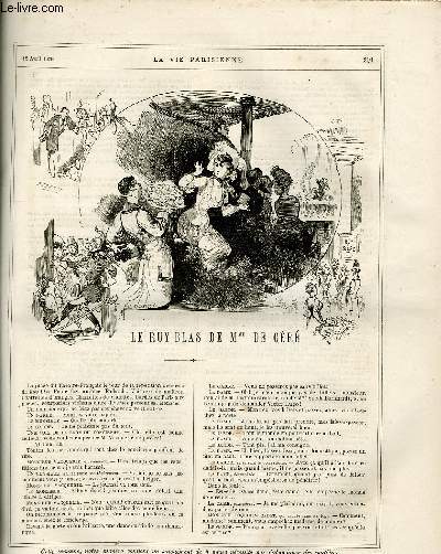 LA VIE PARISIENNE 17e anne - N 15 - LE RUY BLAS DE Mme DE CERE de A. - POISSON D'AVRIL de CHUT - L'EXPOSITION DES NOUVEAUTES DE LA VILLE DE SAINT-DENIS.