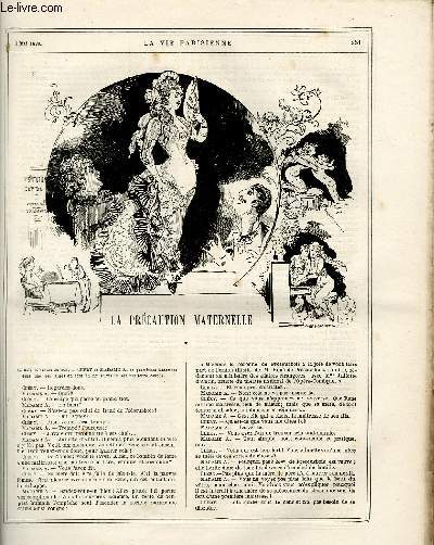LA VIE PARISIENNE 17e anne - N 18 - LA PRECAUTION MATERNELLE de QUATRELLE - LE BAL DE LA SEMAINE DERNIERE de JEAN - L'EXPOSITION DE GUILLAUME REGAMEY - AU CONCOURS HIPPIQUE de ZUT.