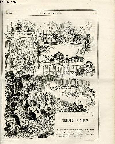 LA VIE PARISIENNE 17e anne - N 19 - PORTRAITS DE FEMMES de *** - LES PIANOS de YVES ET BARRET - CE QU'ON DOIT DIRE A TABLE ( suivre)...