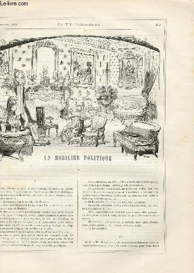 LA VIE PARISIENNE 17e anne - N 47 - UN MIBILIER POLITIQUE de SYDNEY - LE TELEPHONE de RICHARD O'M - UNE BONNE FORTUNE.
