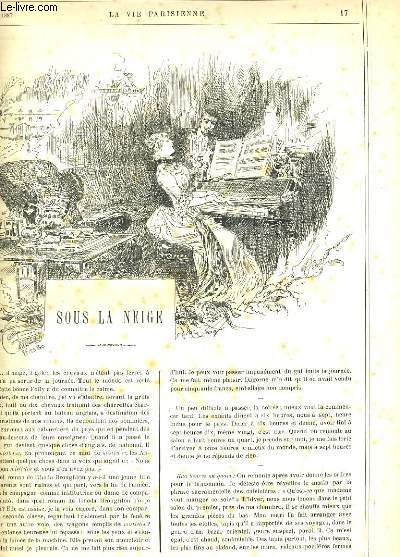 LA VIE PARISIENNE 25e anne - N 2 - SOUS LA NEIGE de KITT. - LE CROCODILE A LA PORTE-SAINT-MARTIN de YVES. - LES VINGT-QUATRE LETTRES DE L'ALPHABET, ETRENNES INCOHERENTES, VENDUS A PROFIT DES VICTIMES DU JOUR DE L'AN.