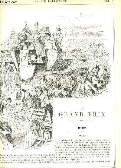 LA VIE PARISIENNE 25e anne - N 23 - LE GRAND PRIX de TOM. - POUR ALLER AUX COURSES 1867-1887 de IN. - SOCIETE CANINE POUR L'AMELIORATION DES PROPRIETAIRES DE CHIENS de YVES. - COMMENT ON SE MARIE de NICK.