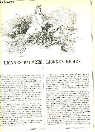 LA VIE PARISIENNE 26e anne - N 1 - LIONNES PAUVRES, LIONNES RICHES de POUP'. - LES INVITES DU CHATEAU, IV. SERIE OFFICIELLE de BAC. - POURQUOI ELLES SONT ALLEES A ROME de KLAK.