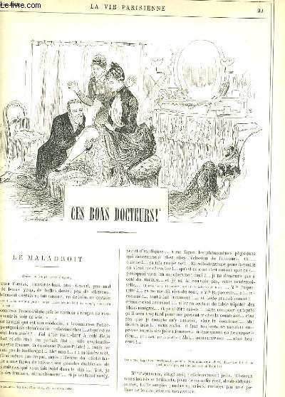 LA VIE PARISIENNE 27e anne - N 8 - CES BONS DOCTEURS!: LES MALADROITS de GYP. - A PROPOS DE LA STARUE DE BALZAC - POUR LA STATUE DE BALZAC: A L'OPERA de SAHIB. - QUAND ON RECOIT: 1re srie, CHOIX D'UN JOUR de KITT.