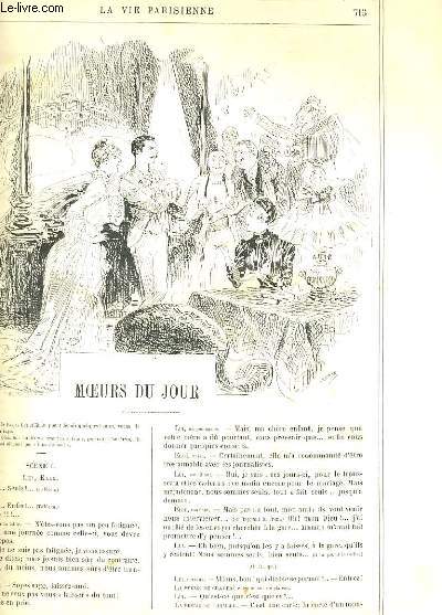 LA VIE PARISIENNE 27e anne - N 52 - MOEURS DU JOUR de Y et Z. - LA GUIGNE! de REX. - LES INFLUENZAS DE L'ANNEE de A. ROBIDA. - CE QU'ON DIT A UN BAPTEME de MARINETTE, ILLUSTRE par L. VALLET.